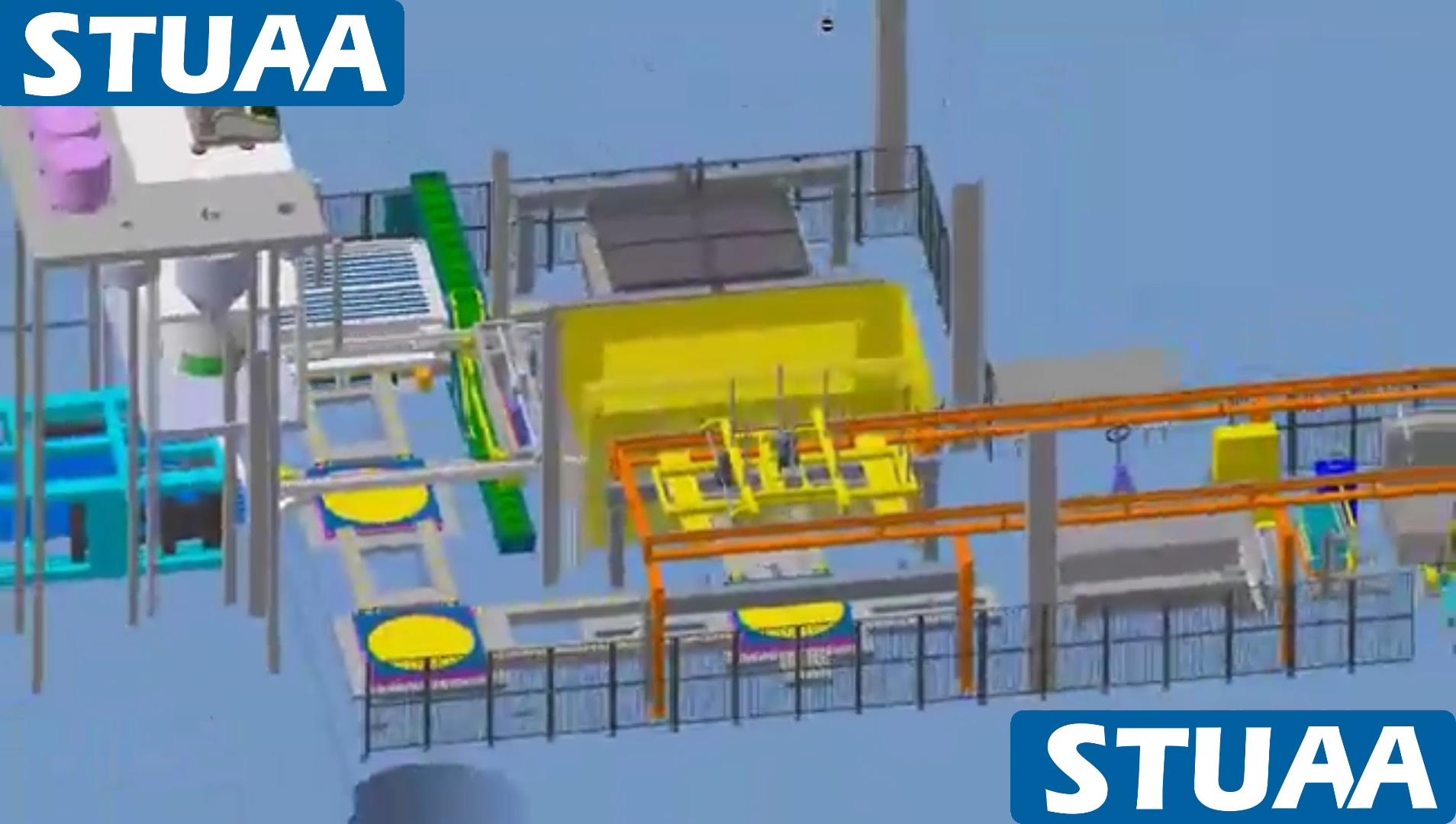 石膏墻板自動化演示/Gypsum board automatic production line animation show