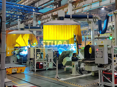 挖掘機馬達頭、導向座機器人焊接系統(tǒng)